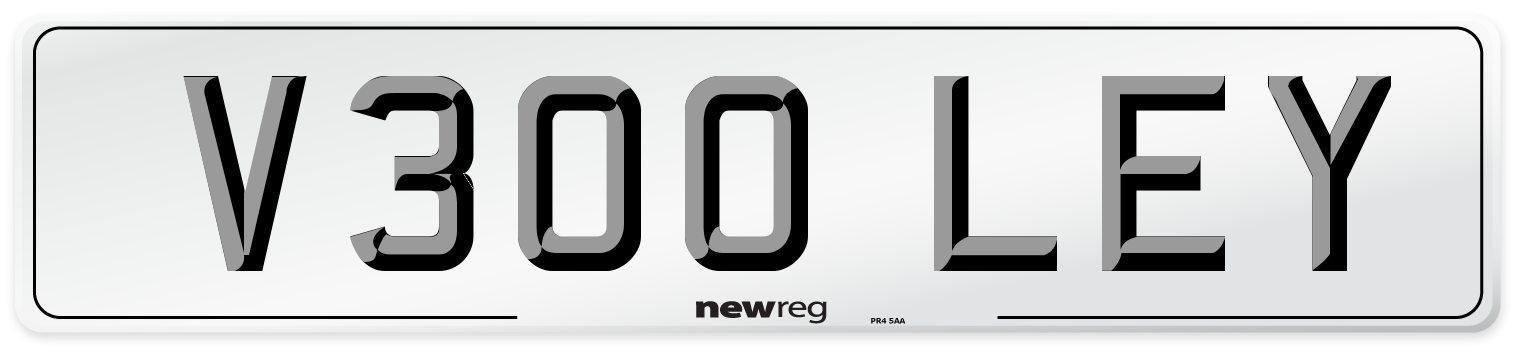 V300 LEY Number Plate from New Reg